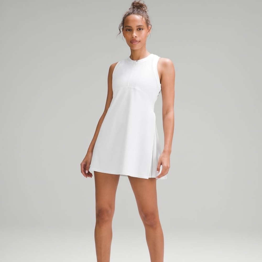 NWOT Grid-Texture Sleeveless Tennis Dress White size 8